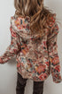 Vintage Floral Print Sherpa Lined Hooded Jacket